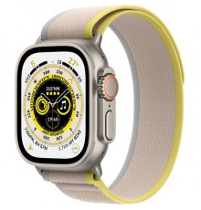 Apple Watch Ultra GPS + Cellular, 49mm Titanium Case with Beige Yellow Trail Loop (Medium/Large)