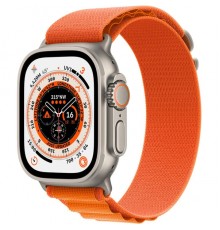 Apple Watch Ultra GPS + Cellular, 49mm Titanium Case with Orange Alpine Loop (Large)