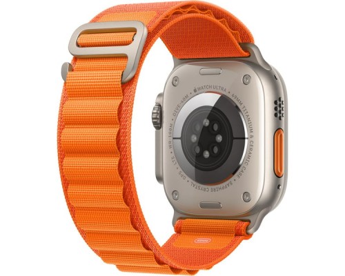 Apple Watch Ultra GPS + Cellular, 49mm Titanium Case with Orange Alpine Loop (Medium)