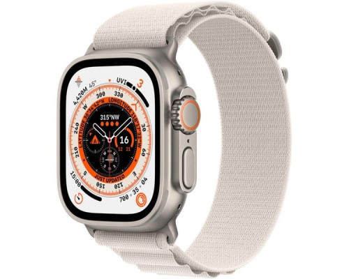 Apple Watch Ultra GPS + Cellular, 49mm Titanium Case with Starlight Alpine Loop (Large)