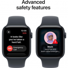 Apple Watch SE 3 GPS + Cellular, 44mm Midnight Aluminum Case with Midnight Sport Band – M/L