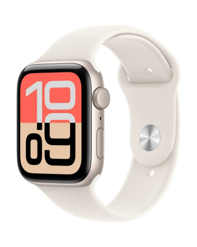 Apple Watch SE 3 GPS, 44mm Starlight Aluminum Case with Starlight Sport Band – M/L