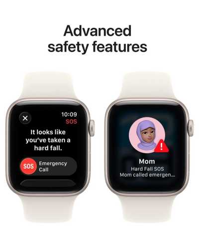 Apple Watch SE 3 GPS, 44mm Starlight Aluminum Case with Starlight Sport Band – M/L