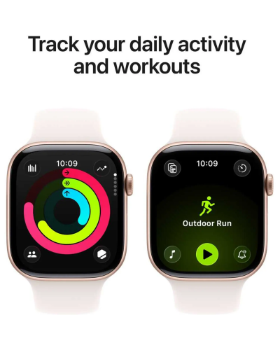 Apple Watch Series 11 GPS, 46mm Rose Gold Aluminum Case with Light Blush Sport Band – M/L