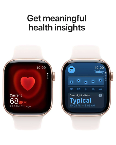 Apple Watch Series 11 GPS, 46mm Rose Gold Aluminum Case with Light Blush Sport Band – M/L