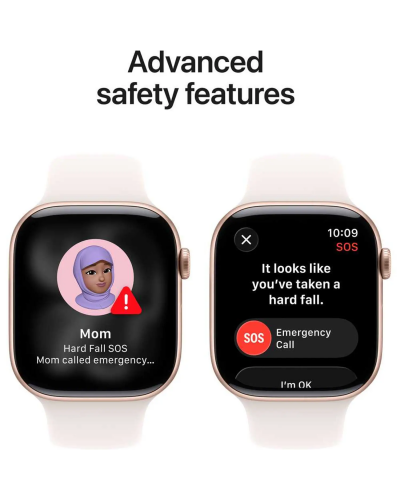 Apple Watch Series 11 GPS, 46mm Rose Gold Aluminum Case with Light Blush Sport Band – M/L