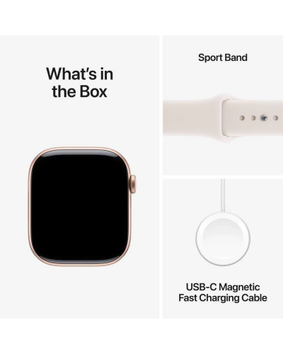 Apple Watch Series 11 GPS, 46mm Rose Gold Aluminum Case with Light Blush Sport Band – M/L