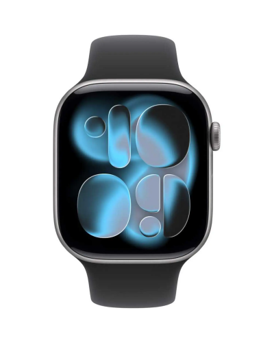 Apple Watch Series 11 GPS, 46mm Space Gray Aluminum Case with Black Sport Band – M/L