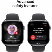 Apple Watch Series 11 GPS, 42mm Space Gray Aluminum Case with Black Sport Band – S/M