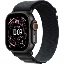 Apple Watch Ultra 3 GPS + Cellular, 49mm Black Titanium Case with Black Alpine Loop – Large
