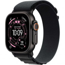 Apple Watch Ultra 3 GPS + Cellular, 49mm Black Titanium Case with Black Alpine Loop – Large