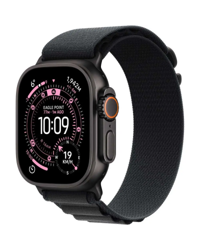 Apple Watch Ultra 3 GPS + Cellular, 49mm Black Titanium Case with Black Alpine Loop – Large