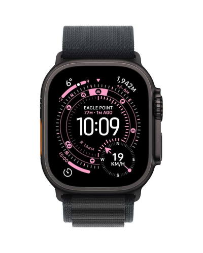 Apple Watch Ultra 3 GPS + Cellular, 49mm Black Titanium Case with Black Alpine Loop – Large