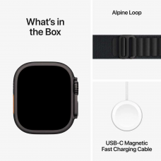 Apple Watch Ultra 3 GPS + Cellular, 49mm Black Titanium Case with Black Alpine Loop – Large