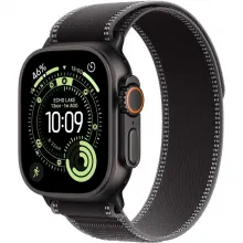 Apple Watch Ultra 3 GPS + Cellular, 49mm Black Titanium Case with Black/Charcoal Trail Loop – M/L