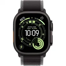 Apple Watch Ultra 3 GPS + Cellular, 49mm Black Titanium Case with Black/Charcoal Trail Loop – M/L