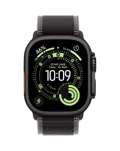 Apple Watch Ultra 3 GPS + Cellular, 49mm Black Titanium Case with Black/Charcoal Trail Loop – M/L