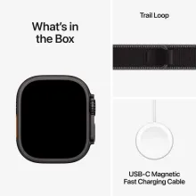 Apple Watch Ultra 3 GPS + Cellular, 49mm Black Titanium Case with Black/Charcoal Trail Loop – M/L