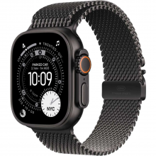Apple Watch Ultra 3 GPS + Cellular, 49mm Black Titanium Case with Black Titanium Milanese Loop – Medium