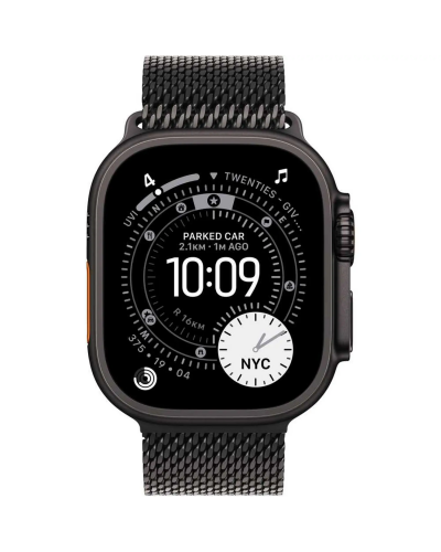 Apple Watch Ultra 3 GPS + Cellular, 49mm Black Titanium Case with Black Titanium Milanese Loop – Large