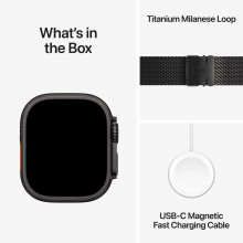 Apple Watch Ultra 3 GPS + Cellular, 49mm Black Titanium Case with Black Titanium Milanese Loop – Medium