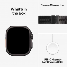 Apple Watch Ultra 3 GPS + Cellular, 49mm Black Titanium Case with Black Titanium Milanese Loop – Large