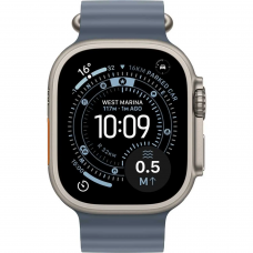 Apple Watch Ultra 3 GPS + Cellular, 49mm Natural Titanium Case with Anchor Blue Ocean Band
