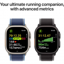 Apple Watch Ultra 3 GPS + Cellular, 49mm Natural Titanium Case with Light Blue Alpine Loop – Large